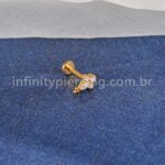 Piercing Labret Titânio 4 Zircônias