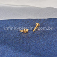 Piercing Labret Titânio 4 Zircônias