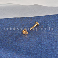 Piercing Labret Titânio 5 Mini Zircônias