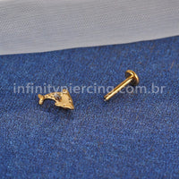 Piercing Labret Aço Cirúrgico Golfinho