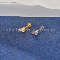 Piercing Labret Titânio 5 Zircônias