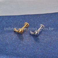 Piercing Labret Aço Cirúrgico Golfinho