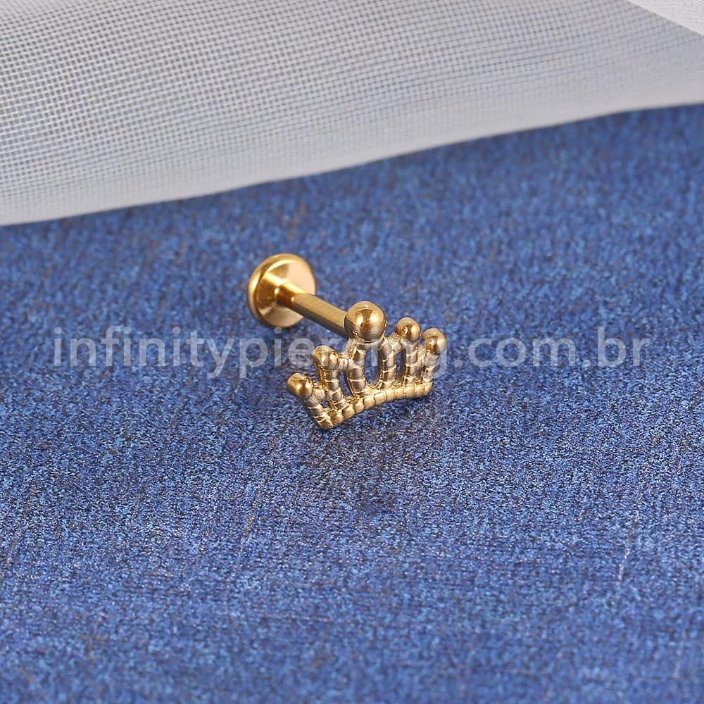 Piercing Labret  Aço Cirúrgico Coroa