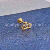 Piercing Labret  Aço Cirúrgico Coroa