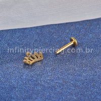 Piercing Labret  Aço Cirúrgico Coroa