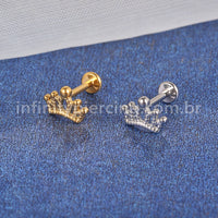 Piercing Labret  Aço Cirúrgico Coroa