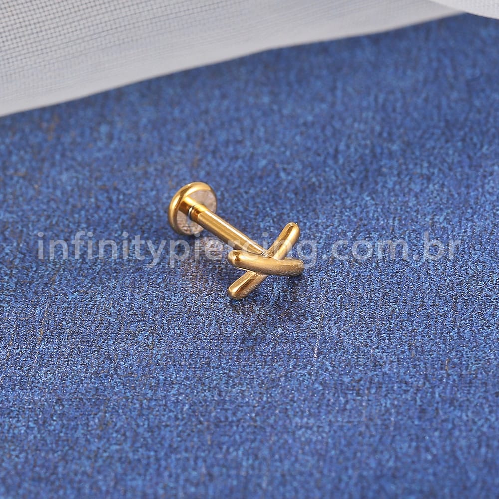 Piercing Labret Aço Cirúrgico X