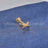 Piercing Labret Aço Cirúrgico X