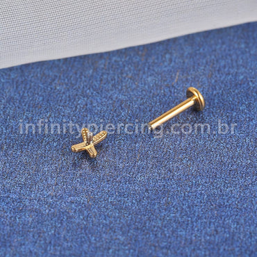 Piercing Labret Aço Cirúrgico X