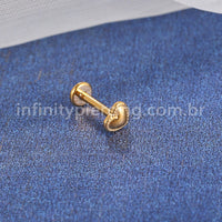 Piercing Labret Aço Cirúrgico Coração