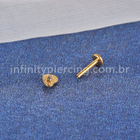 Piercing Labret Aço Cirúrgico Coração
