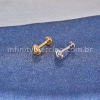 Piercing Labret Aço Cirúrgico Coração