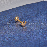 Piercing Labret Aço Cirúrgico Coroa