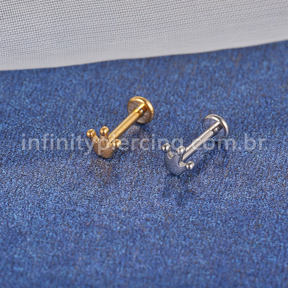 Piercing Labret Aço Cirúrgico Coroa