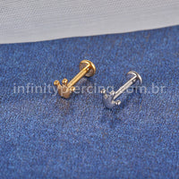 Piercing Labret Aço Cirúrgico Coroa