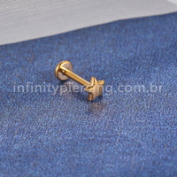 Piercing Labret Aço Cirúrgico Estrela