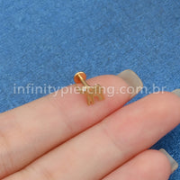 Piercing Labret Aço Cirúrgico Elefante 1 Zircônia 10323 1.2X8