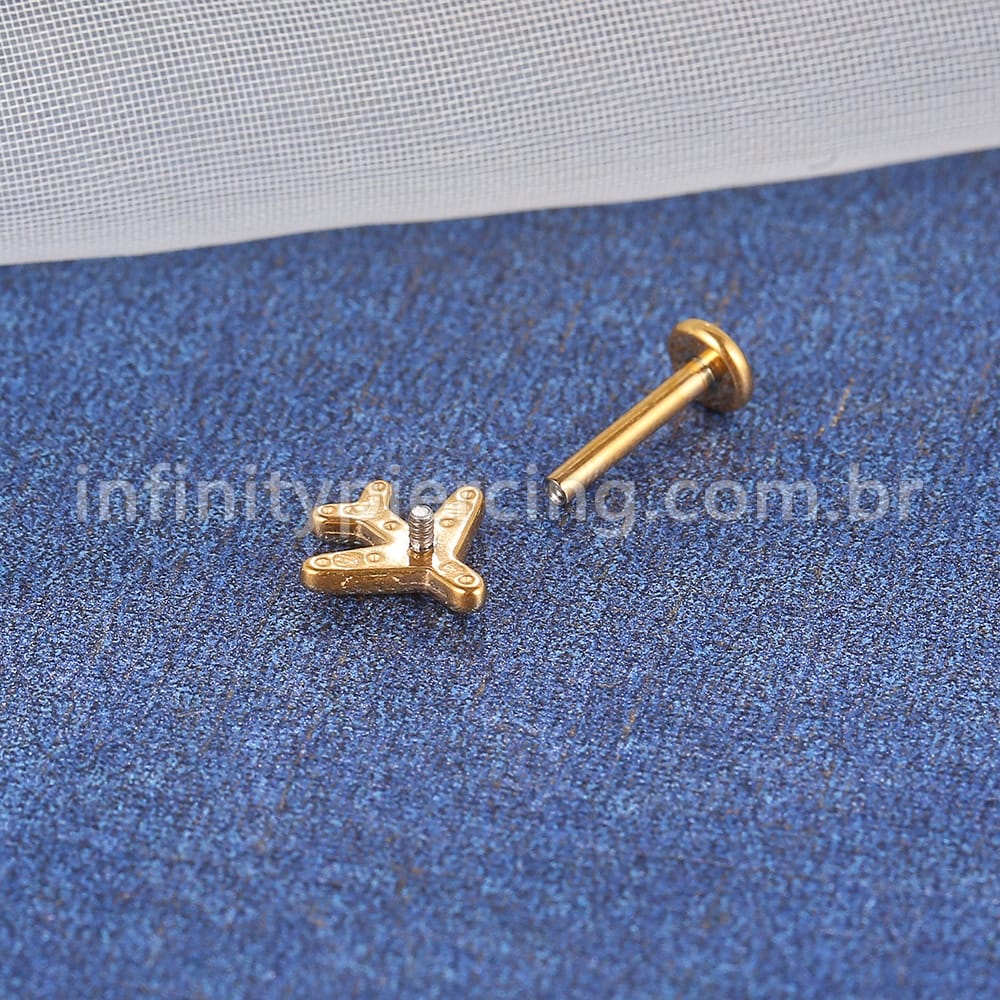 Piercing Labret Aço Cirúrgico Avião