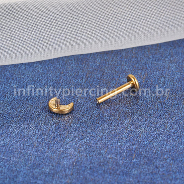 Piercing Labret Aço Cirúrgico Lua