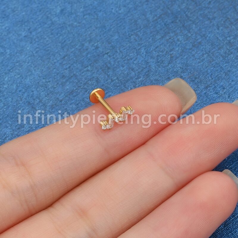 Piercing Labret Titânio 5 Zircônias