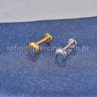 Piercing Labret Aço Cirúrgico Lua