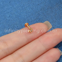 Piercing Labret Aço Cirúrgico Estrela Vazada Zircônia