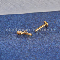 Piercing Labret Aço Cirúrgico Rosa