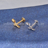 Piercing Labret Aço Cirúrgico Rosa