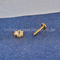Piercing Labret Aço Cirúrgico Patinha