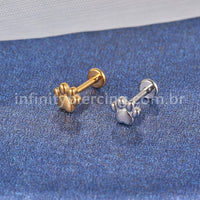 Piercing Labret Aço Cirúrgico Patinha