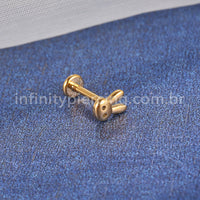 Piercing Labret Aço Cirúrgico Coelho