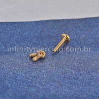 Piercing Labret Aço Cirúrgico Coelho
