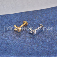 Piercing Labret Aço Cirúrgico Coelho