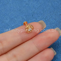 Piercing Labret Titânio Estrela Zircônia