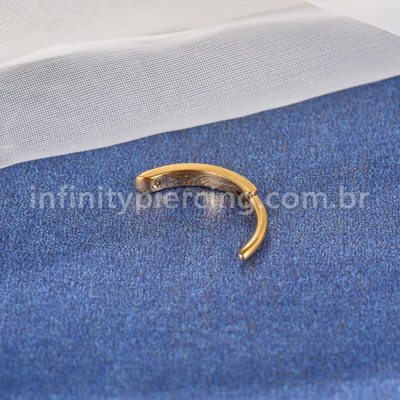 Piercing Argola Para Umbigo Titânio 2 Fileiras Zircônia