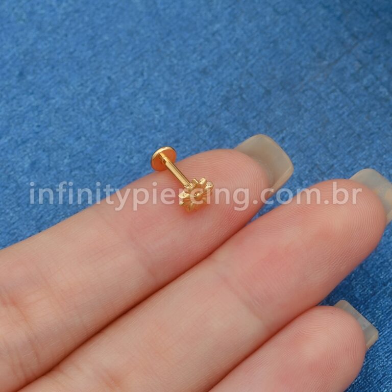 Piercing Labret Titânio Flor Girassol