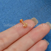 Piercing Labret Titânio Flor Girassol