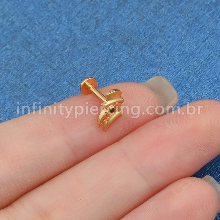 Piercing Labret Titânio Pinguim