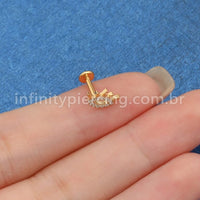 Piercing Labret Titânio Olho Com Zircônia