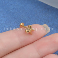 Piercing Labret Aço Cirúrgico Tesoura
