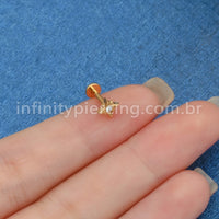 Piercing Labret Titânio Estrela Zircônia