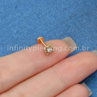 Piercing Labret Titânio Quadrado 5 Zircônia