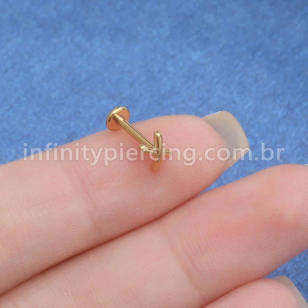 Piercing Labret Aço Cirúrgico X