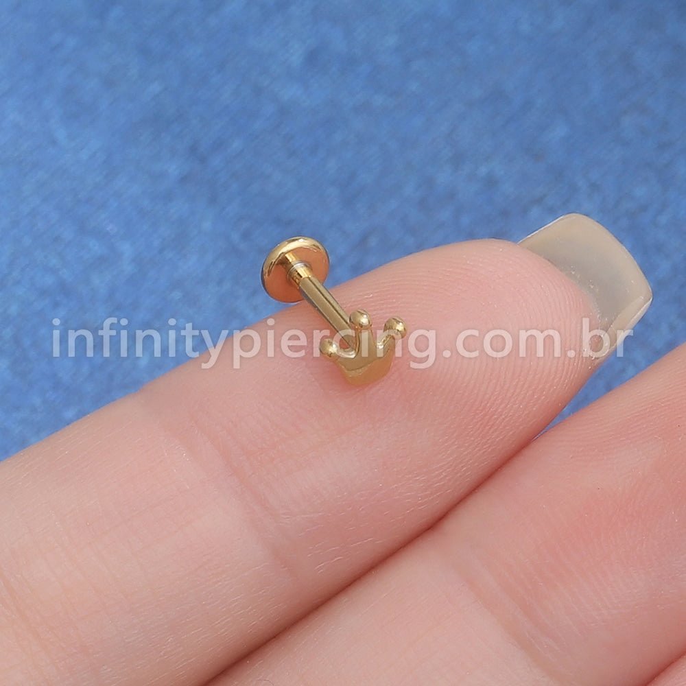 Piercing Labret Aço Cirúrgico Coroa