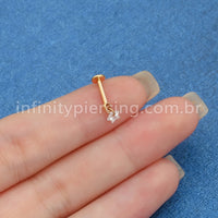 Piercing Labret Titânio Pingente Estrela Zircônia