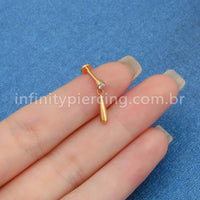 Piercing Labret Titânio Ponto de Luz Com Pingente Gota