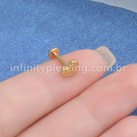 Piercing Labret Aço Cirúrgico Coração Listrado