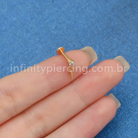 Piercing Labret Titânio Ponto De Luz Com Pingente Spike