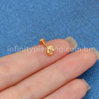 Piercing Labret Titânio Caveira