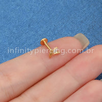 Piercing Labret Titânio Flor Com Zircônia